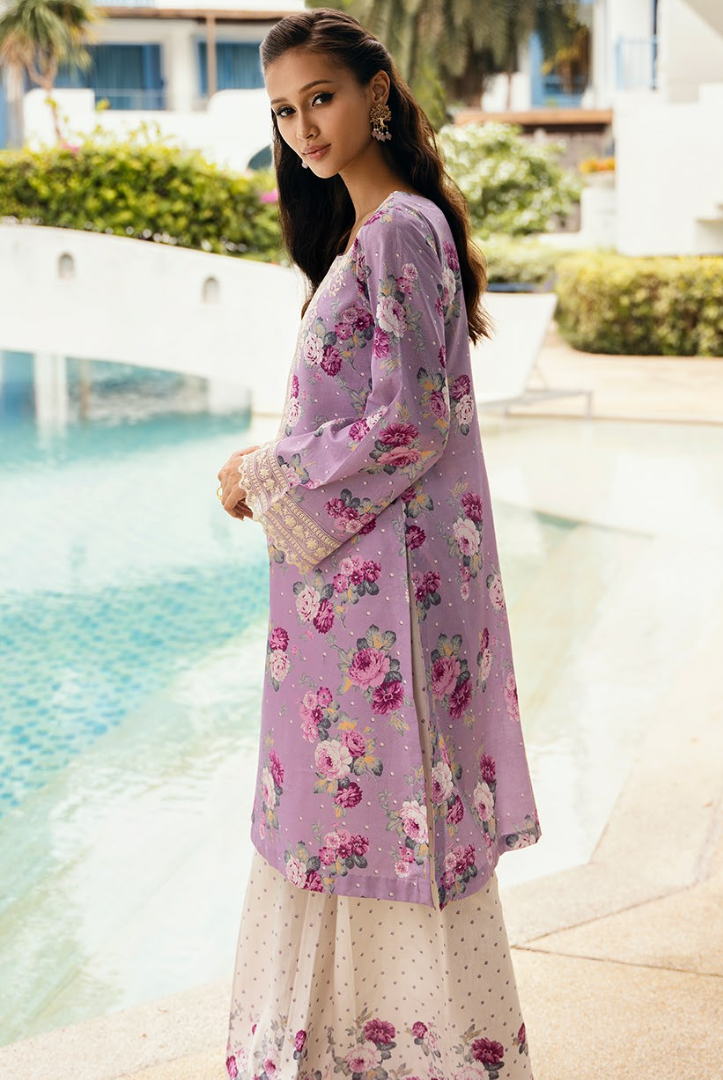 2 Piece Stitched Embroidered Cambric Lawn Suit From Minsk By Esra - 06