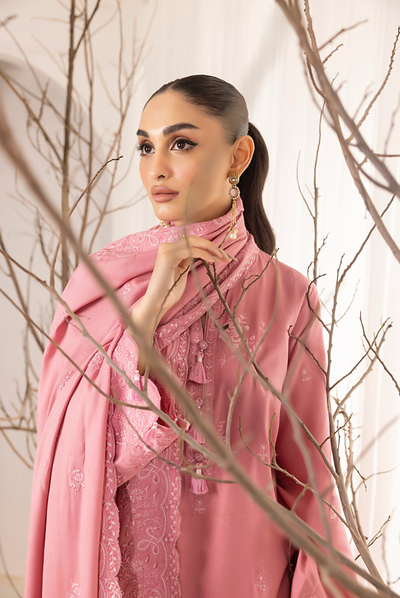 3 Piece Stitched Embroidered Cashmi Wool With Lakhany Winter Embriodered Shawl collection 05