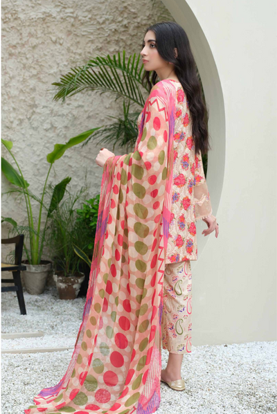 3 Piece Stitched Embroidered Digital Printed Suits From Florant By Johra - 06