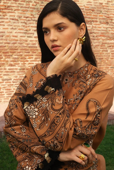 3 Piece Stitched Embroidered Khaddar Suit From Zara Shahjahan Winter Shawl Collection - ROYA