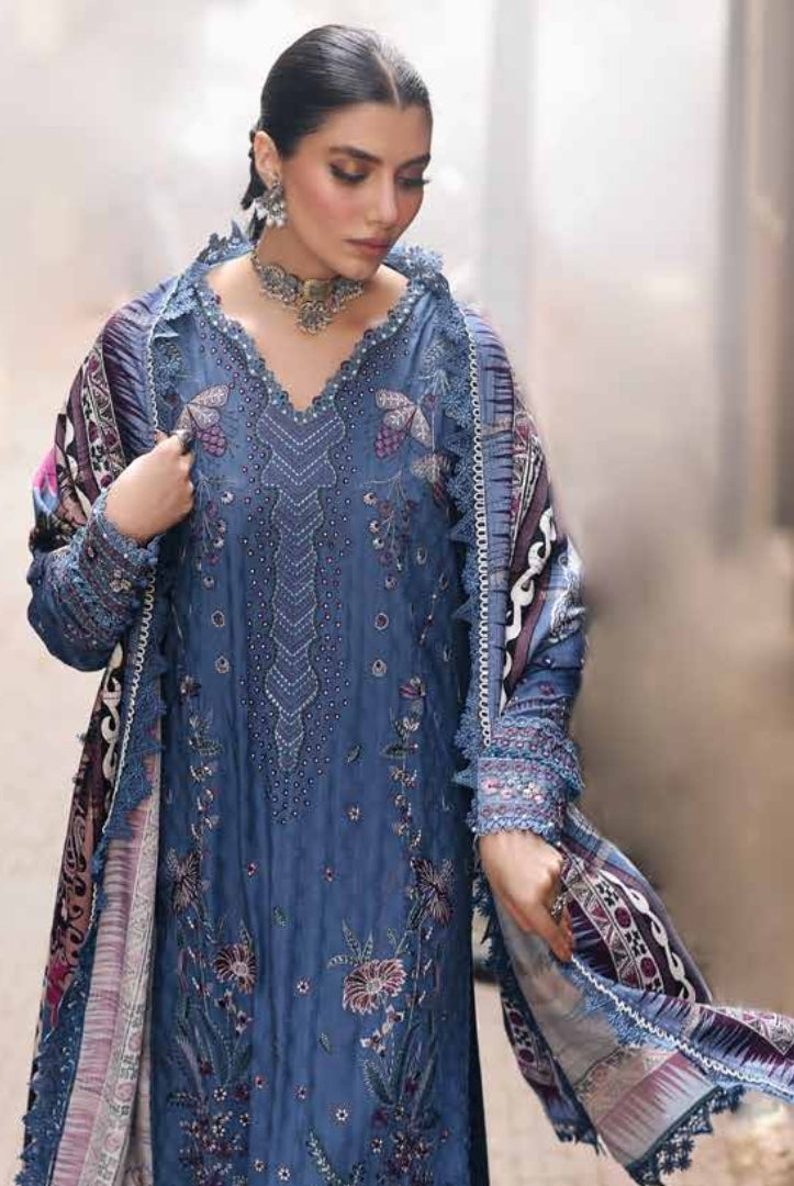 3 Piece Stitched Embroidered Jacquard Suits Collection By Nureh Maya Linen - 06