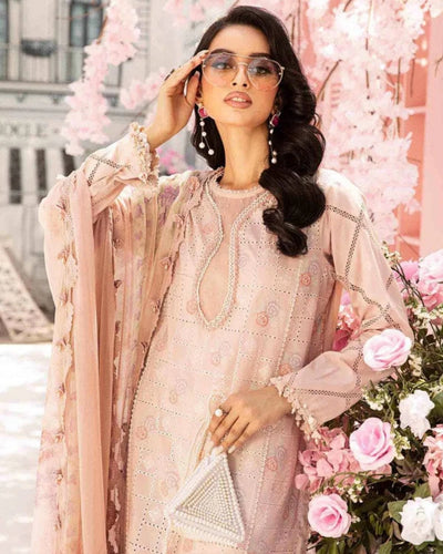 3 Piece Stitched Embroidered Lawn Suit From Maria.B By M.Prints Eid Edit Collection'25 - 06