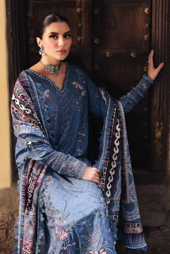 3 Piece Stitched Embroidered Jacquard Suits Collection By Nureh Maya Linen - 06