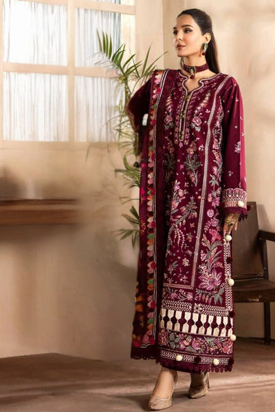 3 Piece Stitched Luxury Embroidered Winter Collection By Eshaisha - 06
