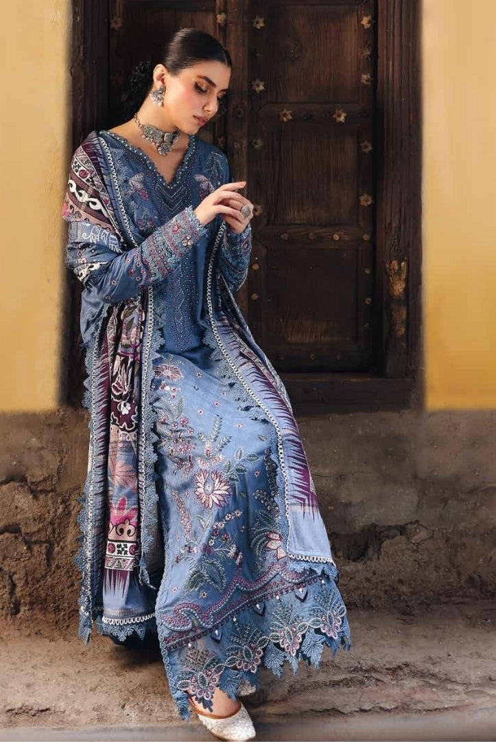 3 Piece Stitched Embroidered Jacquard Suits Collection By Nureh Maya Linen - 06