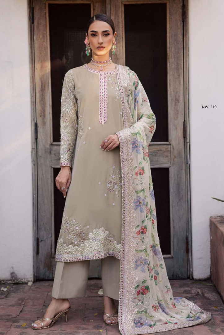 3 Piece Unstitched Velvet Embroidered Maya by Nurèh Wedding Edit Vol-II NU25MV NW-119