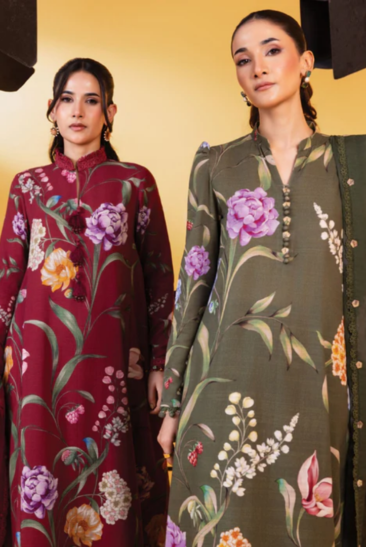 3 Piece Stitched INLAYS Digital Printed Khaddar M Basics By Maria B MB-CUS25-1103-B