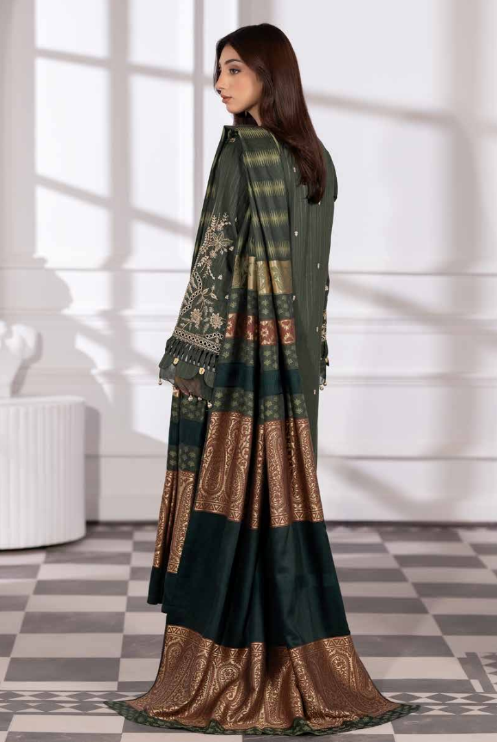 3 Piece Unstitched Embroidered Jacquard Shaw Ameeli by Johra JW -741