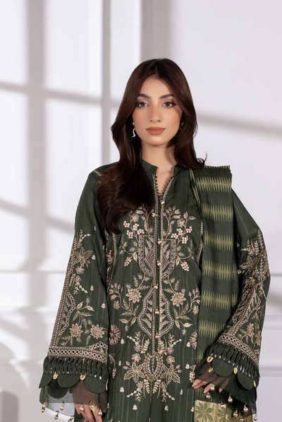 3 Piece Unstitched Embroidered Jacquard Shaw Ameeli by Johra JW -742