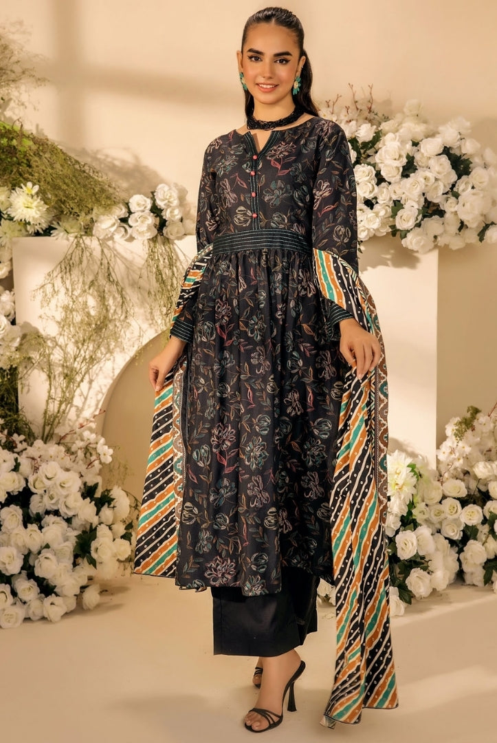 3 Piece Stitched Digital Printed Doria Cambric Suits From Safwa By Koka - 07