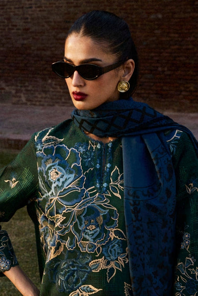 3 Piece Stitched Embroidered Khaddar Suit From Zara Shahjahan Winter Shawl Collection - MINA