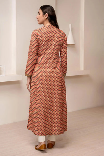 1 Pc Stitched Printed Khaddar Shirt By Limelight Winter Collection - 07