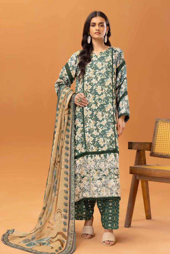 3 Piece Stitched Embroidered Digital Printed Suits From Florant By Johra - 07