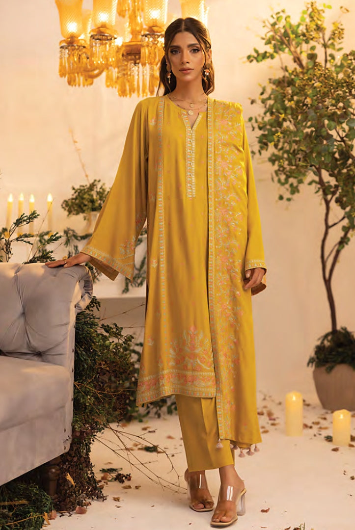 3 Pc Stitched Embroidered Winter Suits Collection By Lakhany - 07