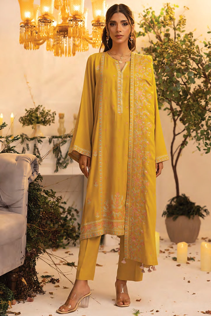 3 Pc Stitched Embroidered Winter Suits Collection By Lakhany - 07