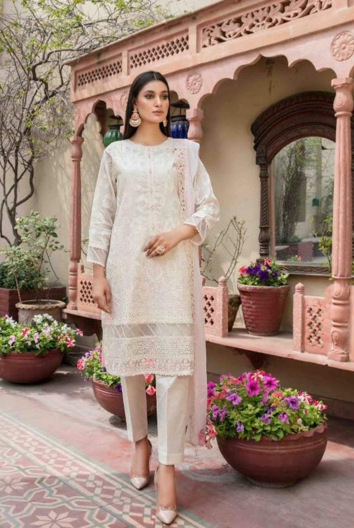 3 Piece Stitched Embroidered Jacquard Lawn Suit From Tawakkal Tradition of Love - 07