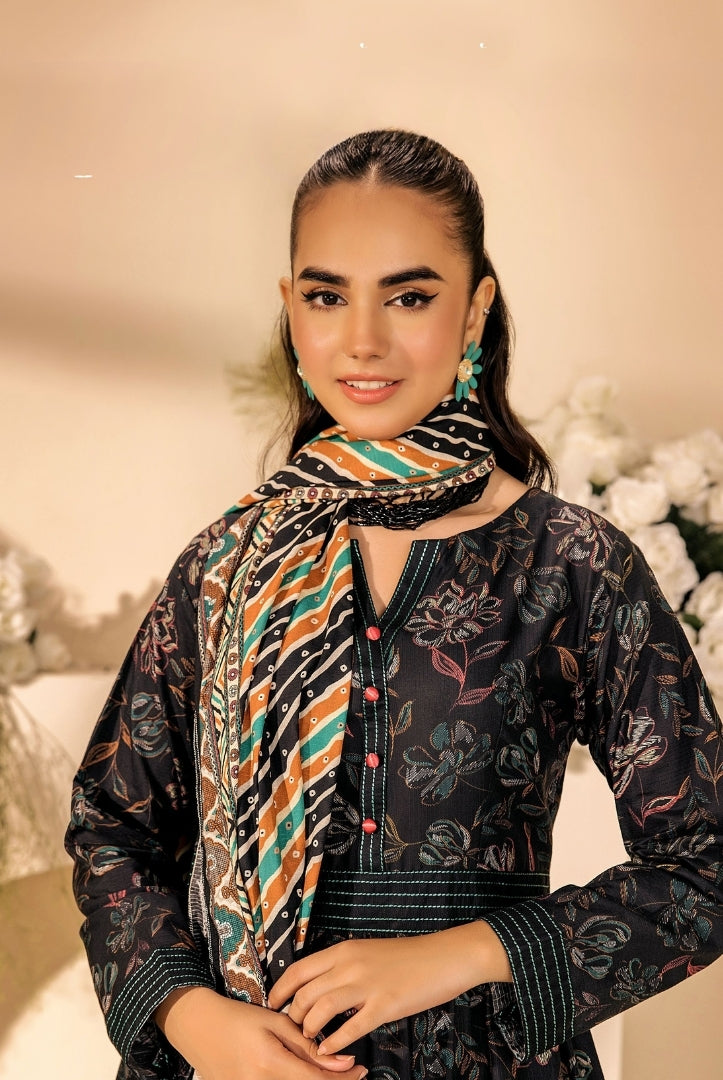 3 Piece Stitched Digital Printed Doria Cambric Suits From Safwa By Koka - 07