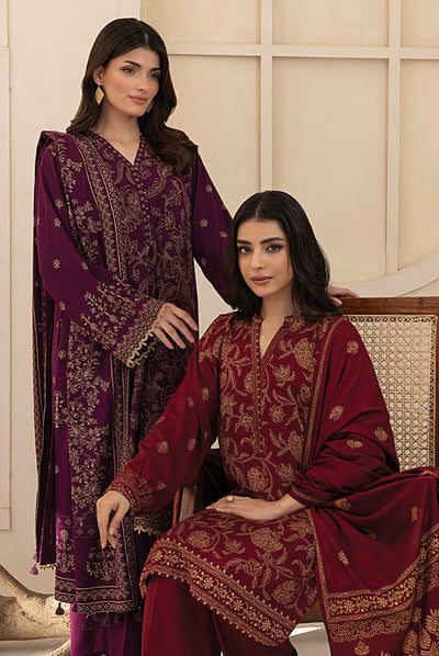 3 Piece Stitched Printed Suits Collection By Lakhany Pashmina - Red