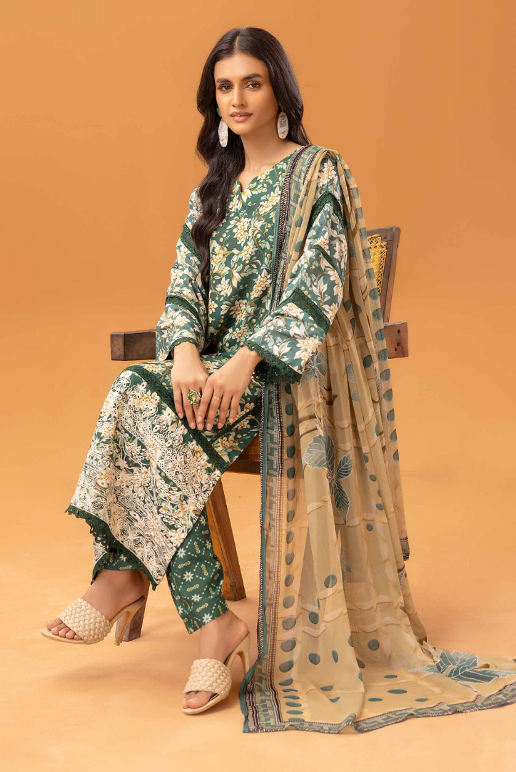 3 Piece Stitched Embroidered Digital Printed Suits From Florant By Johra - 07