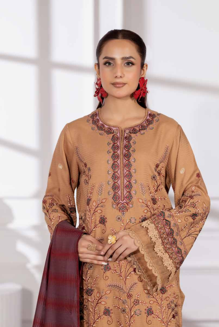 3 Piece Unstitched Embroidered Jacquard Shaw Ameeli by Johra JW -743