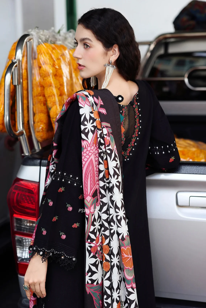 3 Piece Stitched EMBROIDERED PEACH LEATHER WITH PRINTED WOOL SHAWL by Charizma Poshima Vol-1'25 PSW5-07