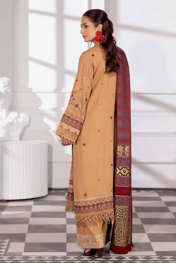 3 Piece Unstitched Embroidered Jacquard Shaw Ameeli by Johra JW -743