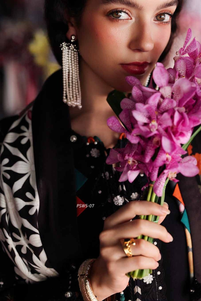 3 Piece Stitched EMBROIDERED PEACH LEATHER WITH PRINTED WOOL SHAWL by Charizma Poshima Vol-1'25 PSW5-07