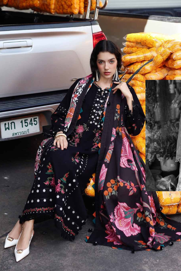 3 Piece Stitched EMBROIDERED PEACH LEATHER WITH PRINTED WOOL SHAWL by Charizma Poshima Vol-1'25 PSW5-07