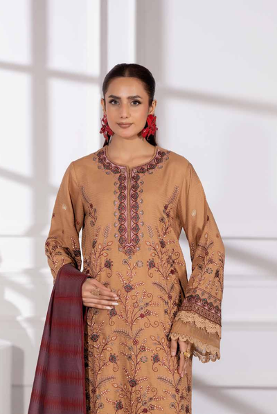 3 Piece Unstitched Embroidered Jacquard Shaw Ameeli by Johra JW -743