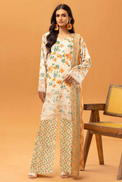 3 Piece Stitched Embroidered Digital Printed Suits From Florant By Johra - 08