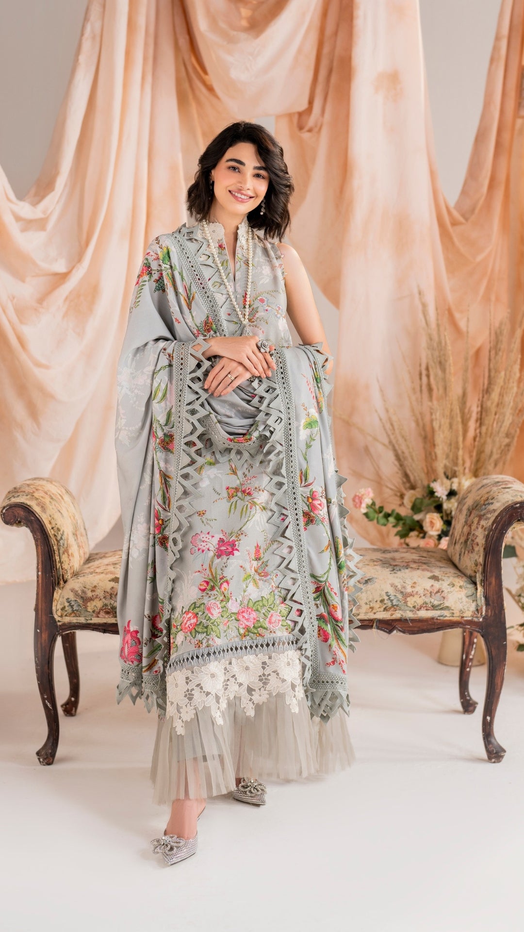 3 Piece Stitched Embroidered Digital Printed Suit | Winter Meraki'24 Vol'1 By Asifa & Nabeel - Frost