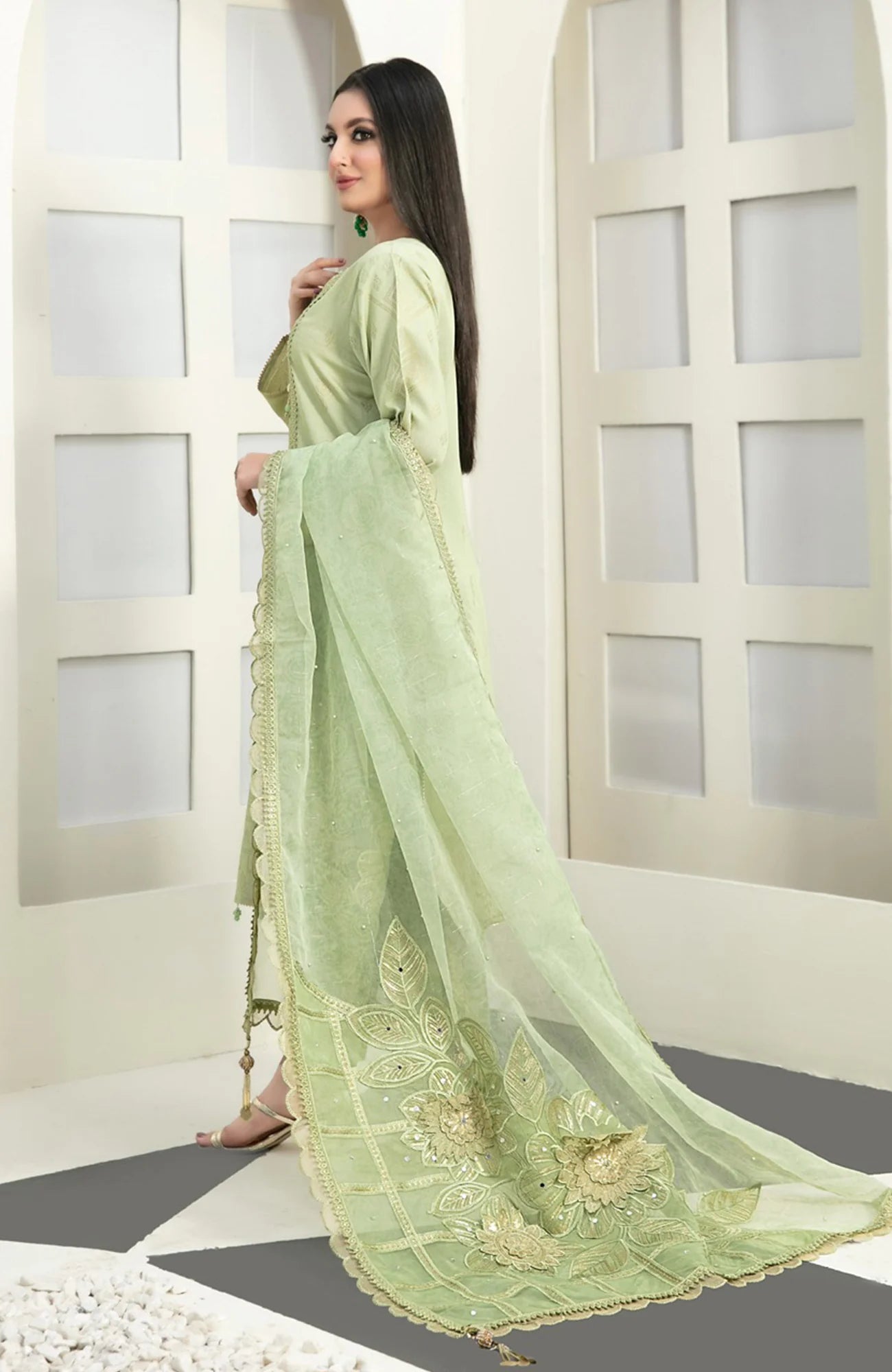 3 Piece Stitched Karandi Banarsi Suit Safiya By Tawakkal - 08