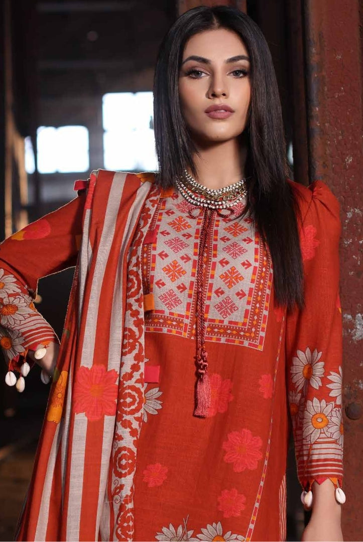 3 Piece Stitched Printed Khaddar Suit From Charizma C-Prints Vol-1 - 08