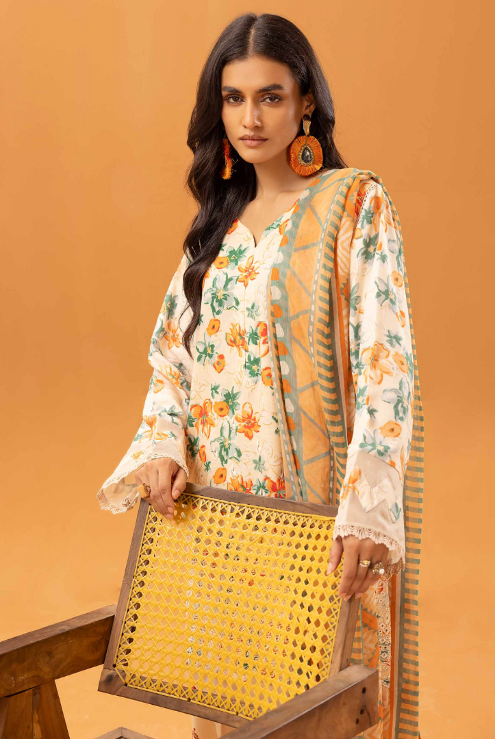 3 Piece Stitched Embroidered Digital Printed Suits From Florant By Johra - 08