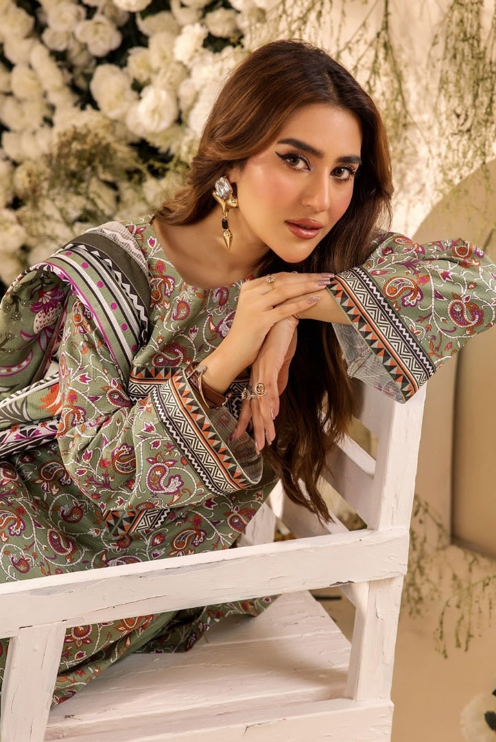 3 Piece Stitched Digital Printed Doria Cambric Suits From Safwa By Koka - 08