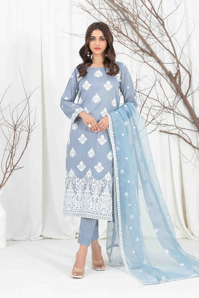 3 Piece Stitched Fancy Embroidered Lawn Suit From Aeni By Tawakkal - 08