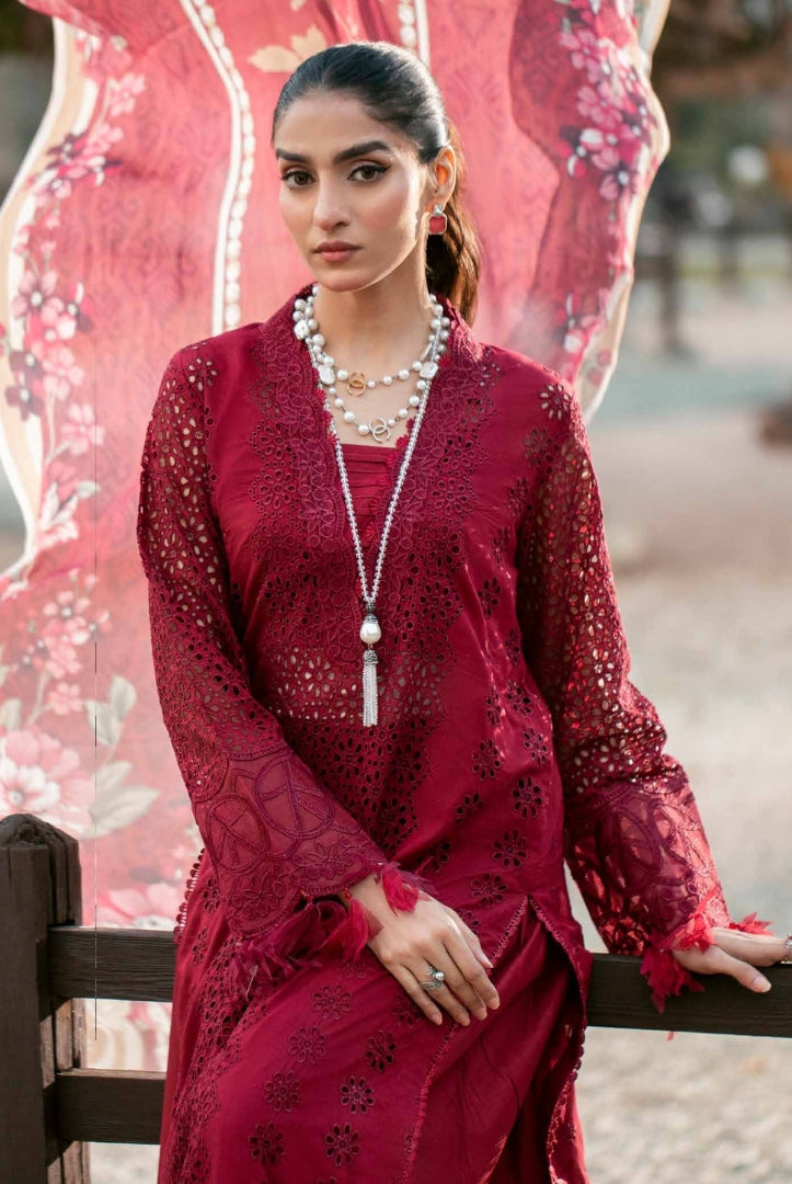 3 Piece Stitched Embroidered Lawn Suit | Adan's Libas Lawn By Khadija Sheikh'03 Collection - 08