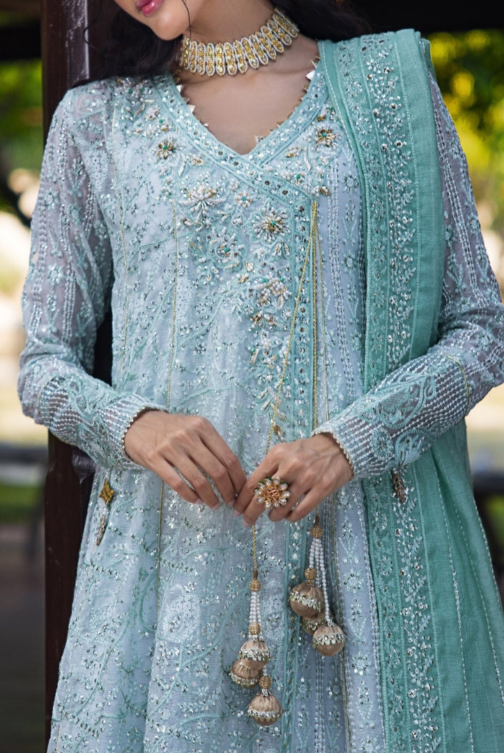 Roohi By Mushq 4 Piece Stitched Embroidered Organza Suit - DIYA