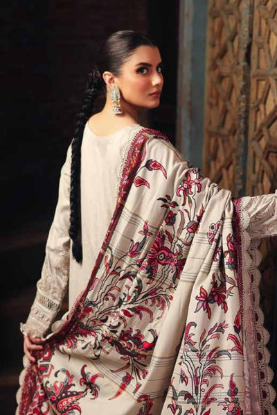 3 Piece Stitched Embroidered Jacquard Suits Collection By Nureh Maya Linen - 08