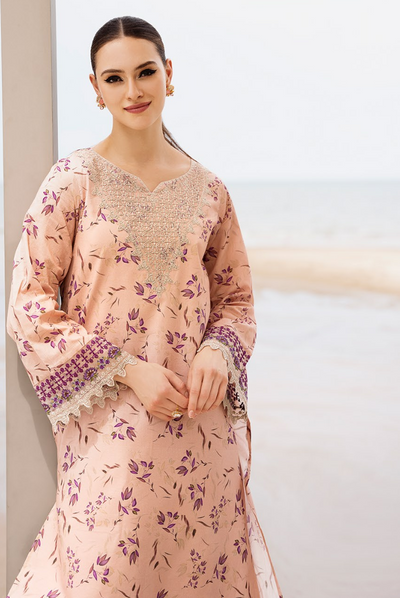 2 Piece Stitched Embroidered Cambric Lawn Suit From Minsk By Esra - 08