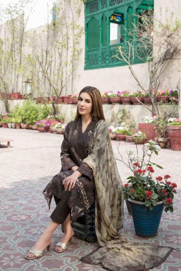 3 Piece Stitched Embroidered Jacquard Lawn Suit From Tawakkal Tradition of Love - 08