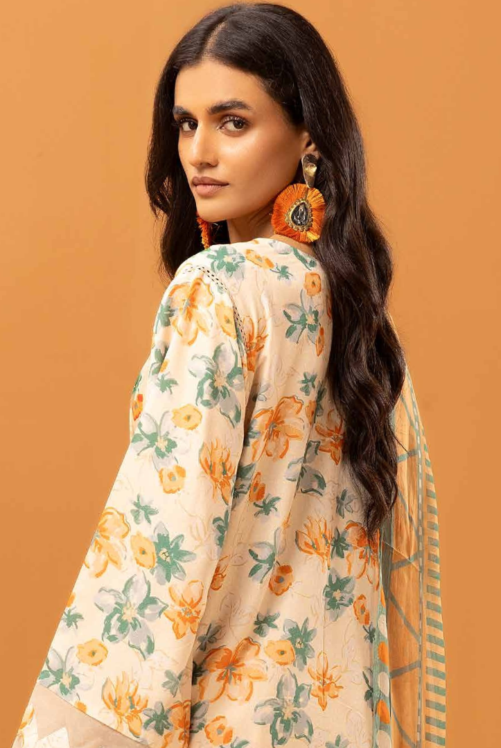 3 Piece Stitched Embroidered Digital Printed Suits From Florant By Johra - 08