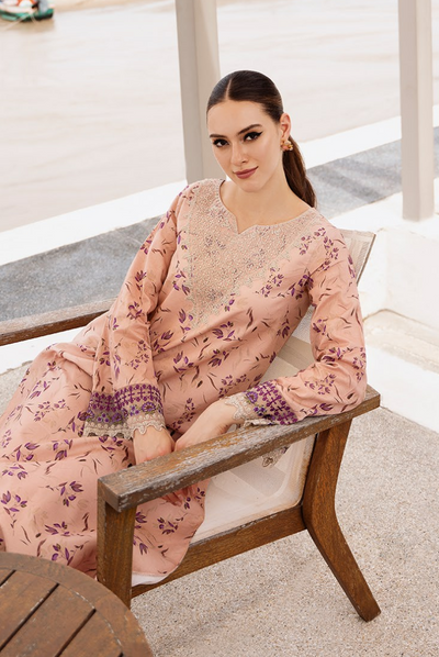 2 Piece Stitched Embroidered Cambric Lawn Suit From Minsk By Esra - 08