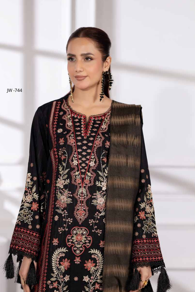 3 Piece Unstitched Embroidered Jacquard Shaw Ameeli by Johra JW -744