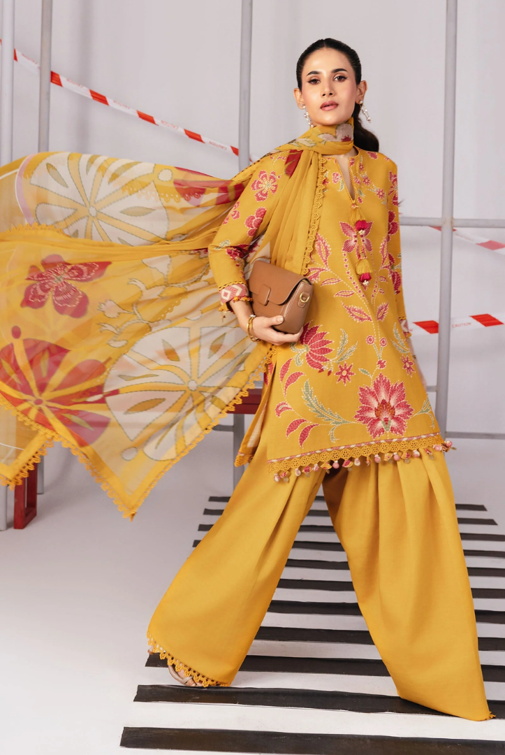 3 Piece Stitched INLAYS Digital Printed Khaddar M Basics By Maria B MB-CUS25-1104-B