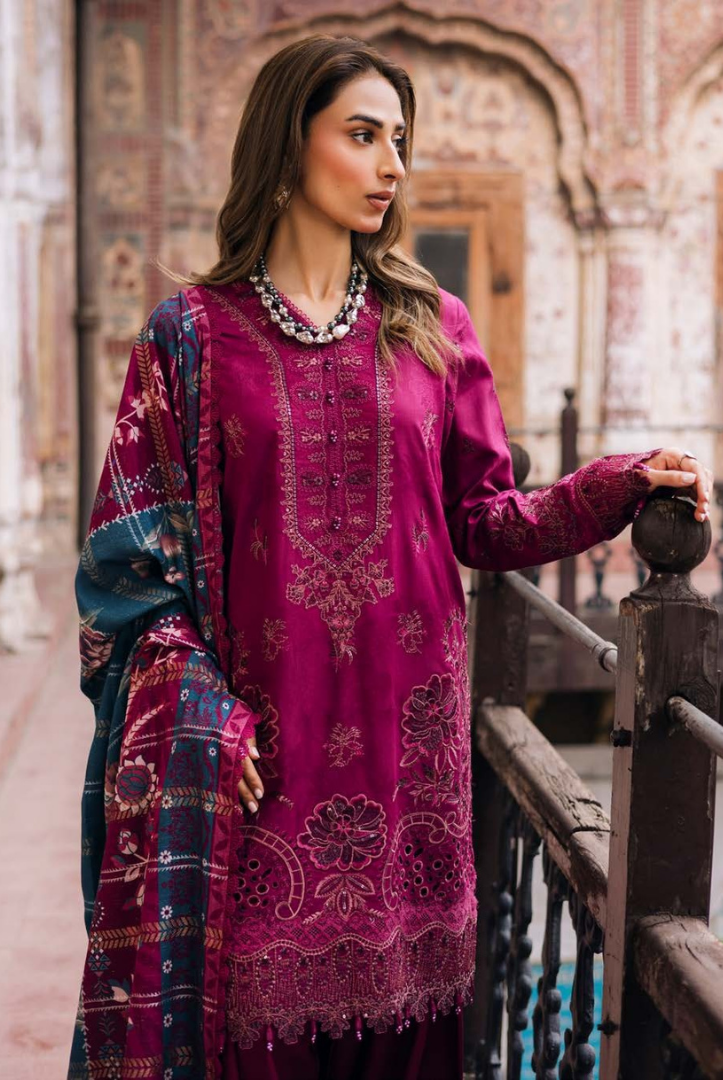 3 Piece Stitched Maya by Nureh Embroidered Self Linen Jacquard NU25MYA - NW-100