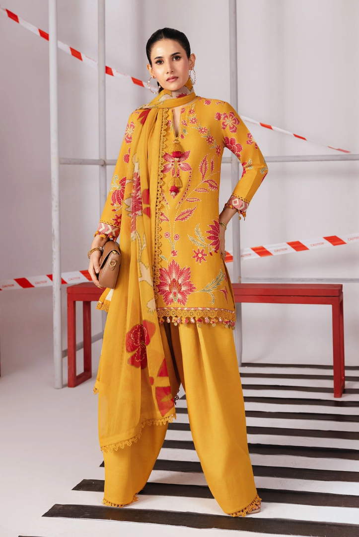 3 Piece Stitched INLAYS Digital Printed Khaddar M Basics By Maria B MB-CUS25-1104-B