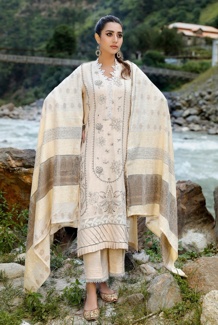 Tehzeeb By Riaz Arts Embroidered Leather Peach Suits Collection - 09