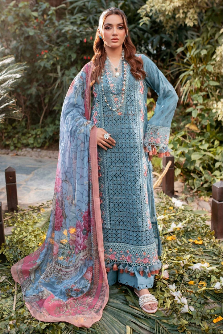 3 Piece Stitched Embroidered Lawn Suit | Adan's Libas Lawn By Khadija Sheikh'03 Collection - 09