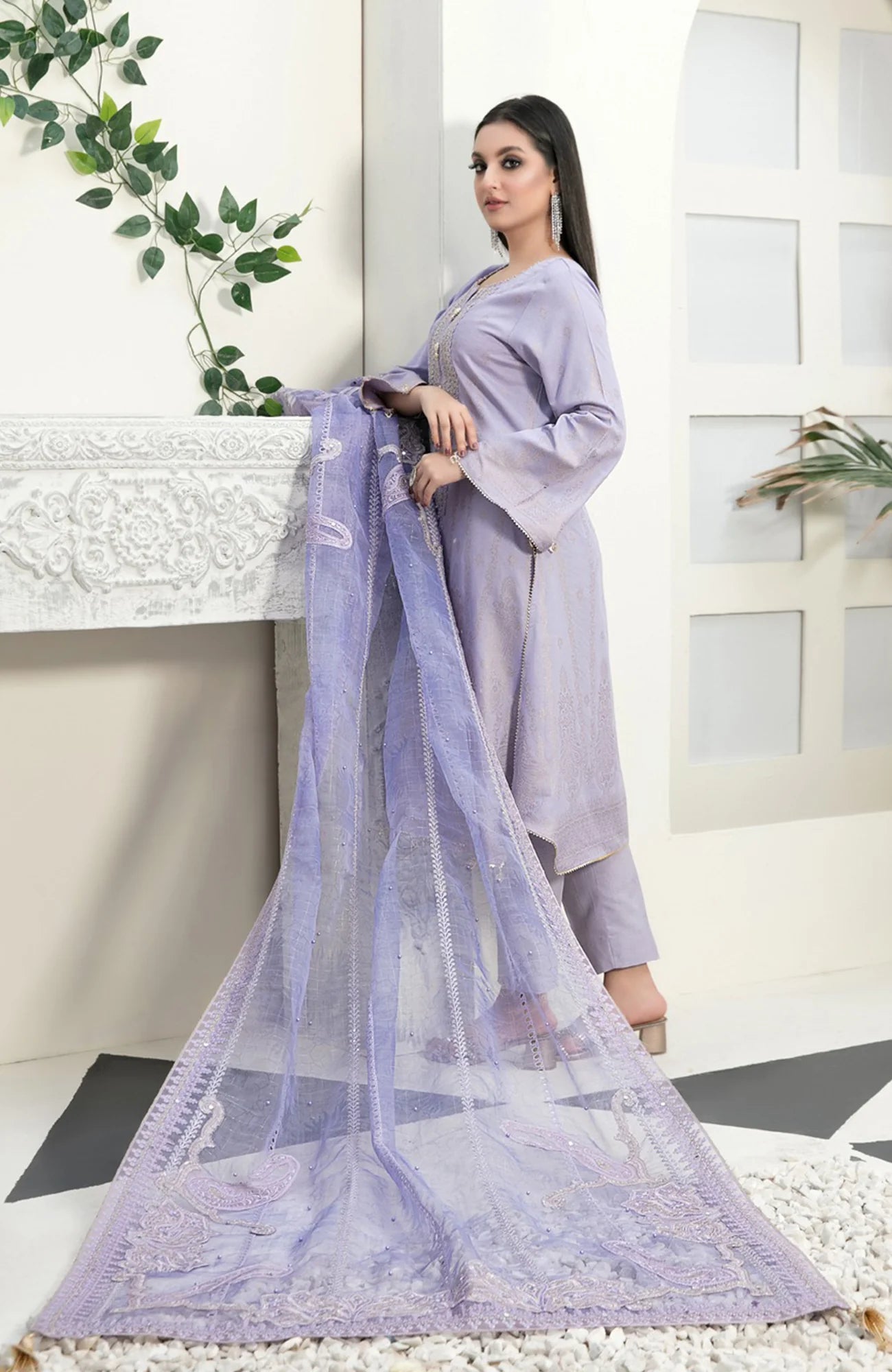 3 Piece Stitched Karandi Banarsi Suit Safiya By Tawakkal - 09